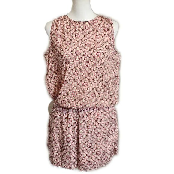 GAP shorts & tank romper, pink multicolor print, back zipper, size M - Picture 1 of 9
